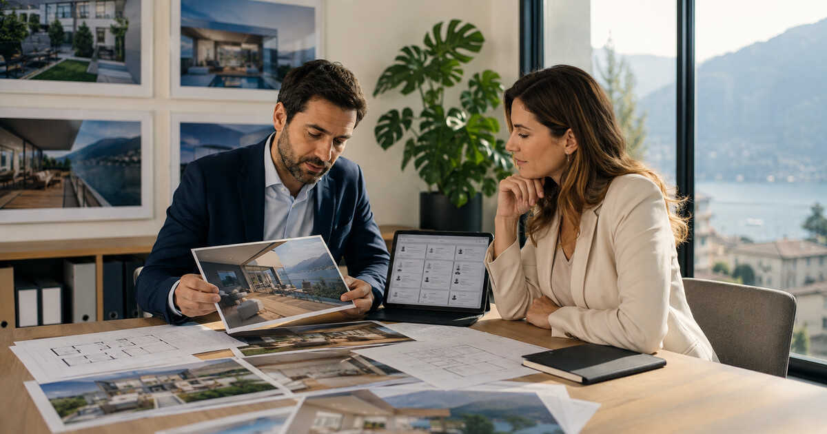 Agente immobiliare ticinese che usa l'automazione per vendere immobili in un mercato in rallentamento