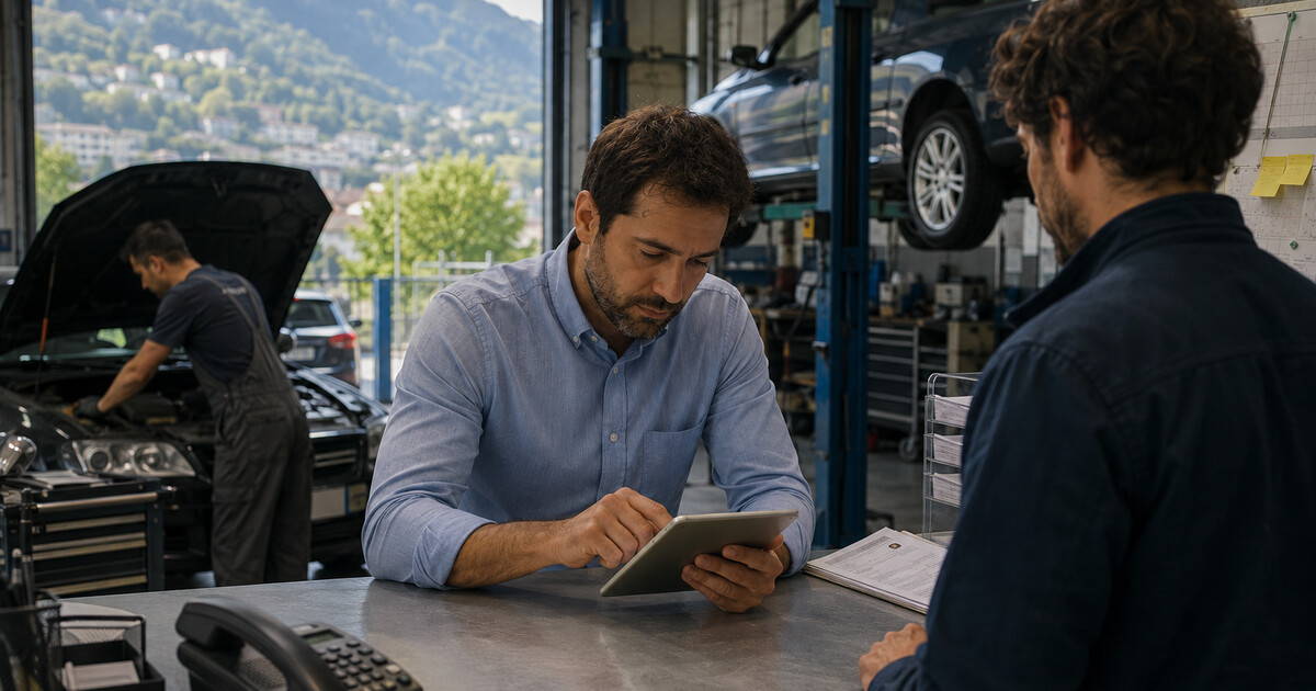 Officina ticinese che automatizza appuntamenti e promemoria per gestire il lavoro nonostante la carenza di meccanici